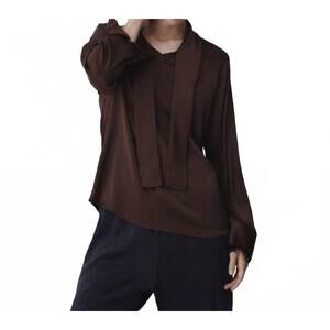 NEW KARMAMIA audrey blouse in semi rich brown